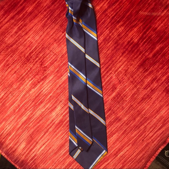 Beautiful blue and yellow striped Wembley tie - Picture 2 of 4